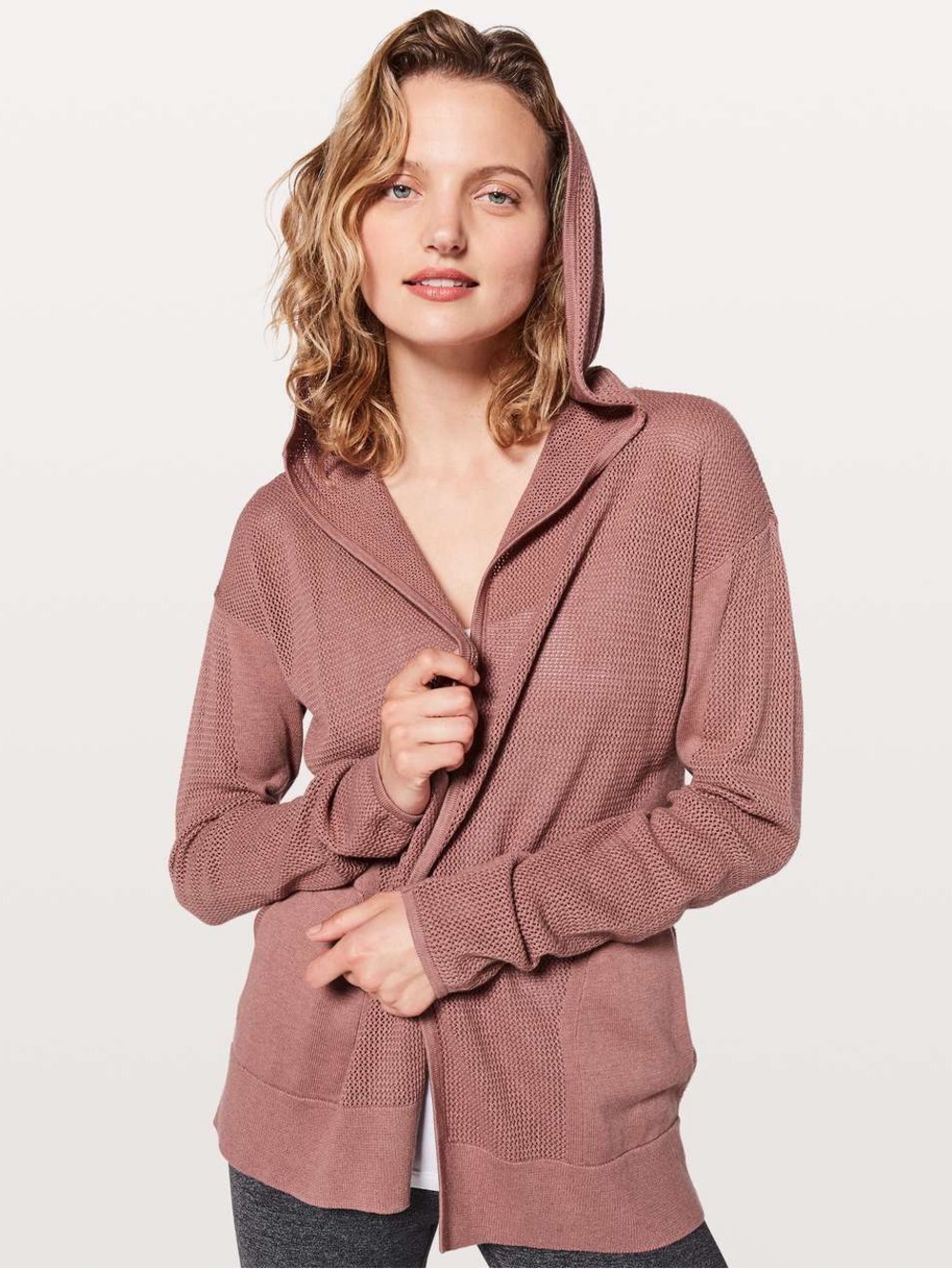 Lululemon Still movement knit wrap cross back cardigan - heathered Quicksand